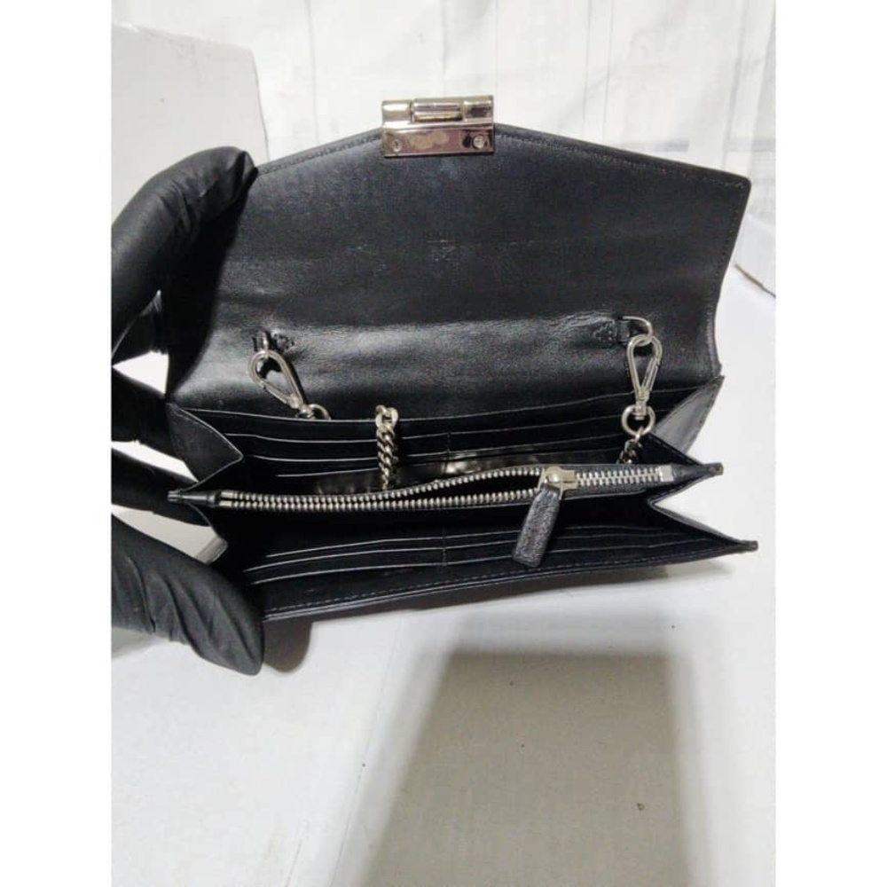 Authentic MCM Visetos Large Patricia Wallet On Chain Black/Grey - Picture 11 of 16